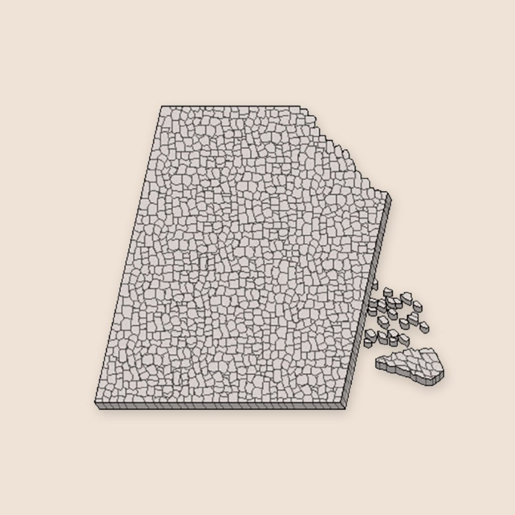 Härdat säkerhetsglas som vid brott splittras i små, ofarliga bitar.