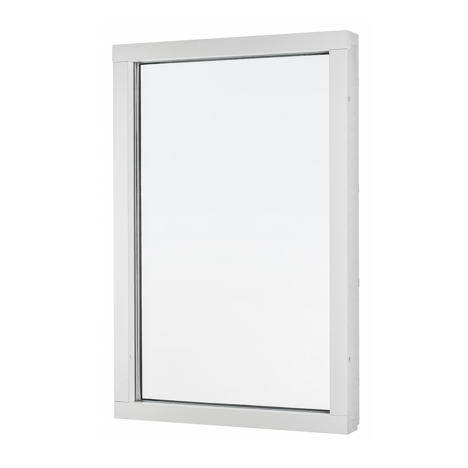 Fönster med rak glaskant – helbild av fönster med modern, kantig design.